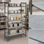 Thumbnail image #3 for Cambro Camshelving® Basics Plus CBU244284S5580 5-Tier Solid Stationary Starter Polymer Shelving Unit, 24"D x 42"W x 84"H, Brushed Graphite