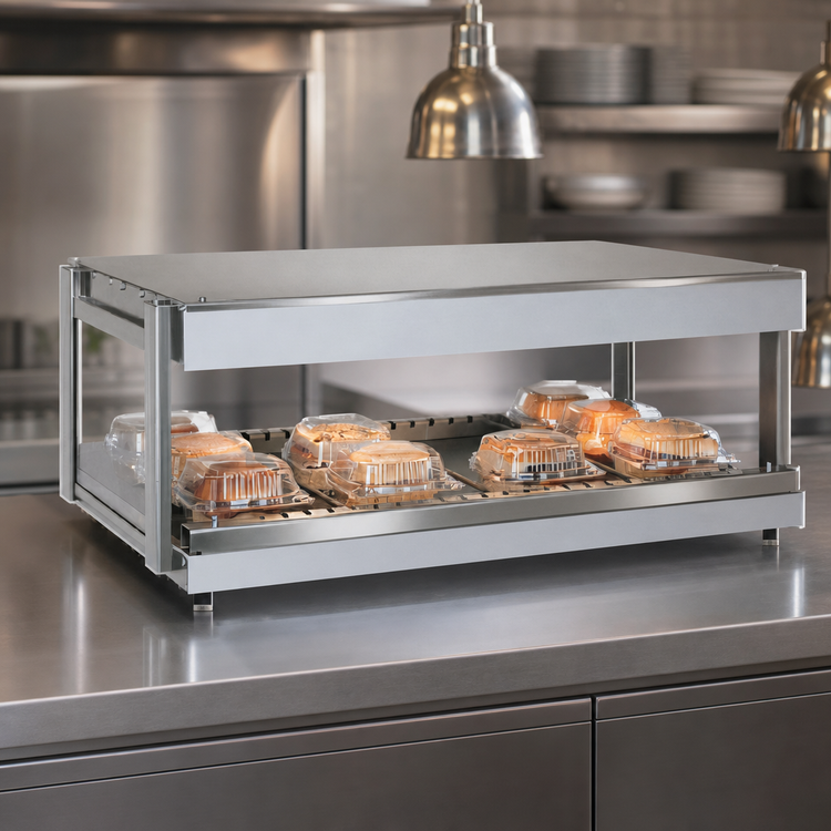 Product image #3 for Hatco Glo-Ray 60-Inch Countertop Horizontal Merchandising Warmer, Single Shelf, Pass-Thru Design