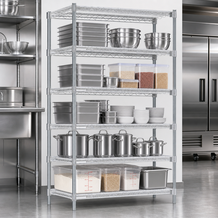 Product image #3 for EAGLEbrite 5-Tier Wire Add-On Shelving Unit, 60 Inches W x 24 Inches D x 86 Inches H, Zinc Finish