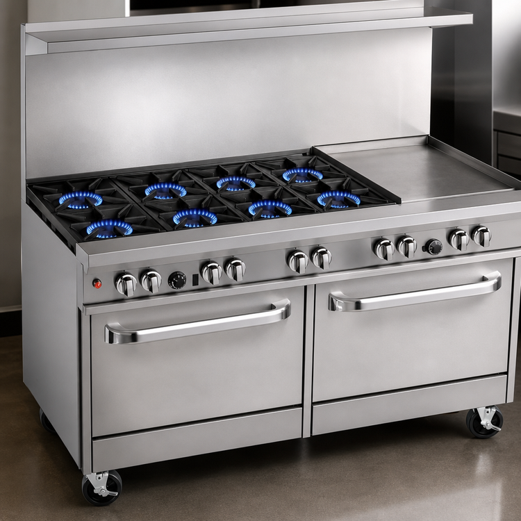 Product image #3 for Southbend Ultimate 60-Inch Gas Restaurant Range with 6 Open Burners, 24-Inch Griddle, and 2 Standard Ovens