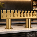 Thumbnail image #3 for Micro Matic USA DPT410PVDKR Countertop Double Pedestal 10-Faucet Glycol-Cooled Draft Beer Tower, PVD Brass Finish
