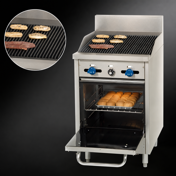 Product image #3 for Comstock-Castle Commercial 24-Inch Gas Char-Broiler Range with Space-Saver Oven