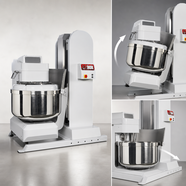 Product image #3 for Univex Silverline SL160LH Floor Spiral Mixer with Built-In Lifter, 350 lb. Dough Capacity, 2-Speed