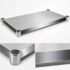 Thumbnail image #3 for John Boos SSK6-3096 96 x 30 Inch 16-Gauge 300 Series Stainless Steel Work Table Undershelf, Knockdown