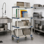 Thumbnail image #4 for Metro MetroMax 4 MAX4-PR36VX4 36-Inch Wide 4-Tier Mobile Plastic Drying Rack for Trays, Cutting Boards, Sheet Pans and Steam Pans