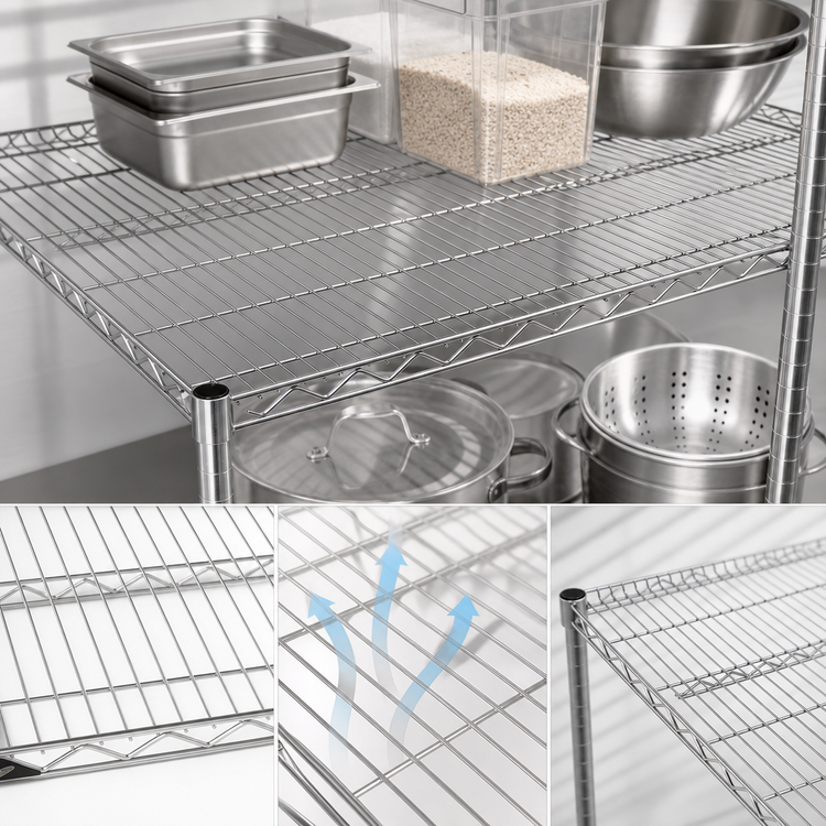 Product image #3 for Metro Super Erecta Super Wide 60 x 36 Inch Stainless Steel Wire Shelf