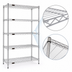 Thumbnail image #3 for Eagle Group 5-Tier Stationary Wire Shelving Starter Unit, 48W x 21D x 86H, Stainless Steel Finish