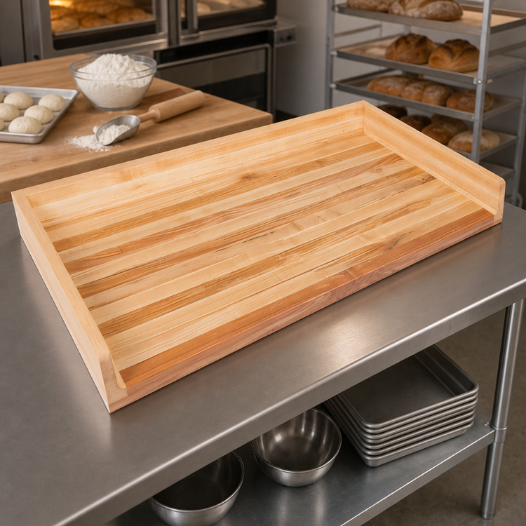 Product image #3 for John Boos Laminated Northern Hard Rock Maple Bakers' Work Table Top with 4-Inch Coved Backsplash, 48 x 36 x 1-3/4 Inches