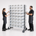 Thumbnail image #3 for Quantum Double-Sided Rail Rack with 16 Rails and 96 Clear Bins
