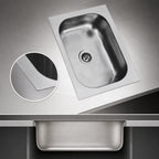 Thumbnail image #3 for Eagle Group FDI-12-20-6.5-1 Weld-In One-Compartment Sink, 12 x 20 x 6-1/2-Inch Bowl, 20-Gauge 304 Stainless Steel, 2-Inch Drain