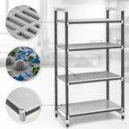 Thumbnail image #3 for Cambro Camshelving® Elements EXU215464VS4480 4-Tier Stationary Starter Shelving Unit, 21 x 54 x 64 in, Vented/Solid, Speckled Gray