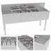 Thumbnail image #4 for Perlick TS Series 60-Inch Triple-Compartment Stainless Steel Underbar Sink Unit with Left and Right Drainboards and 6-Inch Backsplash