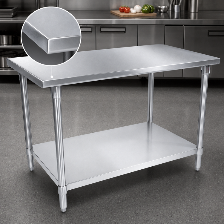 Product image #3 for John Boos Stallion 72-Inch x 30-Inch Stainless Steel Top Work Table with Adjustable Undershelf