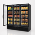 Thumbnail image #3 for True Full-Length Three-Section Glass Door Freezer Merchandiser, -10°F, 12 Shelves