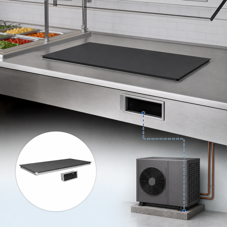 Product image #3 for Hatco Built-In Flush Top Hot/Cold Shelf, 24-Inch x 19.5-Inch Surface, Remote Refrigeration, Hardcoat Aluminum