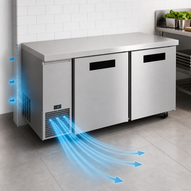 Product image #3 for Hoshizaki Steelheart 67-Inch Two-Section Undercounter Reach-In Refrigerator with Side-Mounted Self-Contained Refrigeration