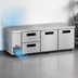 Thumbnail image #3 for Hoshizaki Steelheart Three-Section Undercounter Reach-In Refrigerator with 2 Solid Doors and 2 Drawers, 93 Inch