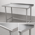 Thumbnail image #3 for Advance Tabco Special Value Series 48-Inch W x 24-Inch D Open Base Stainless Steel Work Table with 1-1/2-Inch Rear Backsplash
