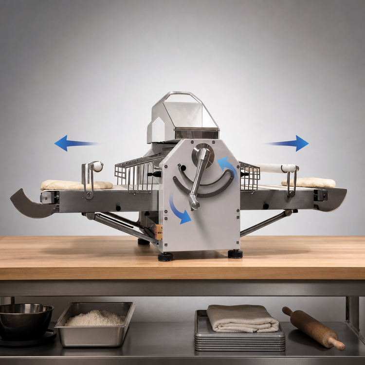 Product image #3 for Doyon Reversible Bench Dough Sheeter with 19-11/16-Inch Stainless Steel Rollers and 20 Speeds