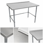 Thumbnail image #3 for John Boos Stallion ST4R1.5-3684GBK 84-Inch x 36-Inch 14-Gauge 300-Series Stainless Steel Work Table with Rear Up-Turn and Galvanized Open Base
