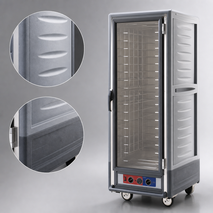 Product image #3 for Metro C5 3 Series Full-Height Mobile Moisture Heated Holding and Proofing Cabinet with Gray Insulation Armour and Clear Polycarbonate Door