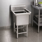 Thumbnail image #3 for Eagle Group Spec-Master FN2018-1-14/3 One-Compartment Commercial Sink, 23"W x 27"D, 14-Gauge 304 Stainless Steel, 9-1/2" Backsplash