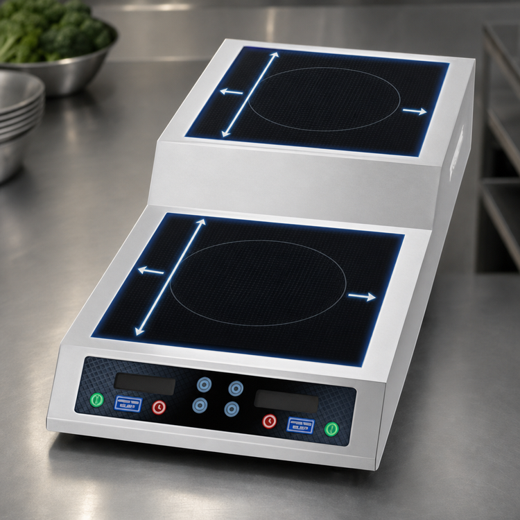 Product image #3 for Waring Countertop Double Burner Induction Range with Dual 11-Inch Ceramic Glass Tops