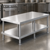 Thumbnail image #3 for Vulcan 61-Inch Wide Stainless Steel Equipment Stand with Undershelf and Flanged Feet
