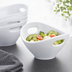 Thumbnail image #3 for American Metalcraft 7 oz White Melamine Handled Mini Serving Bowl