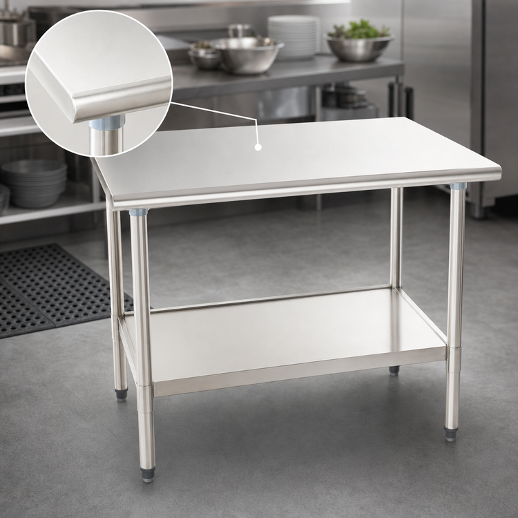 Product image #3 for Eagle Deluxe Series 60-Inch x 36-Inch Stainless Steel Work Table with Adjustable Undershelf