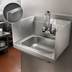 Thumbnail image #3 for Serv-Ware 17 x 15-Inch Wall-Mounted Stainless Steel Hand Sink with Double Splash Guards