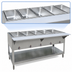 Thumbnail image #3 for BK Resources 71-Inch 5-Well Open-Well Natural Gas Hot Food Table with Cutting Board Shelf and Adjustable Undershelf