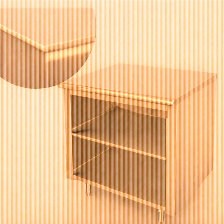 Product image #3 for Advance Tabco Open Front Cabinet Base Work Table with Mid-Shelf, 72 x 24 Inches, 14 Gauge 304 Stainless Steel Top