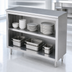 Thumbnail image #3 for Stainless Steel Open Front Enclosed Base Dish Cabinet with Adjustable Shelf, 48 x 15 x 36 Inches