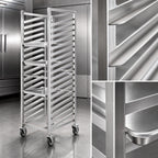 Thumbnail image #3 for Channel Manufacturing WS02 Walk-In Stainless Steel Bun Pan Rack, End Load, 2-Inch Spacing, 27 Full-Size Pan Capacity, 5-Inch Casters