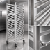 Thumbnail image #3 for Channel Manufacturing WS02 Stainless Steel Walk-In Bun Pan Rack, End Load, 2-Inch Angle Spacing, 27 Full-Size Pan Capacity, 5-Inch Swivel Casters