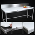 Thumbnail image #3 for John Boos TC006A 108 Inch x 24 Inch Trimming Table with 3/4 Inch Reversible Poly Top and 6 Inch Backsplash