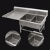 Thumbnail image #3 for John Boos Pro-Bowl 2-Compartment Platter Sink with Left Drainboard, 56-3/16 x 36-1/2 x 43 Inches