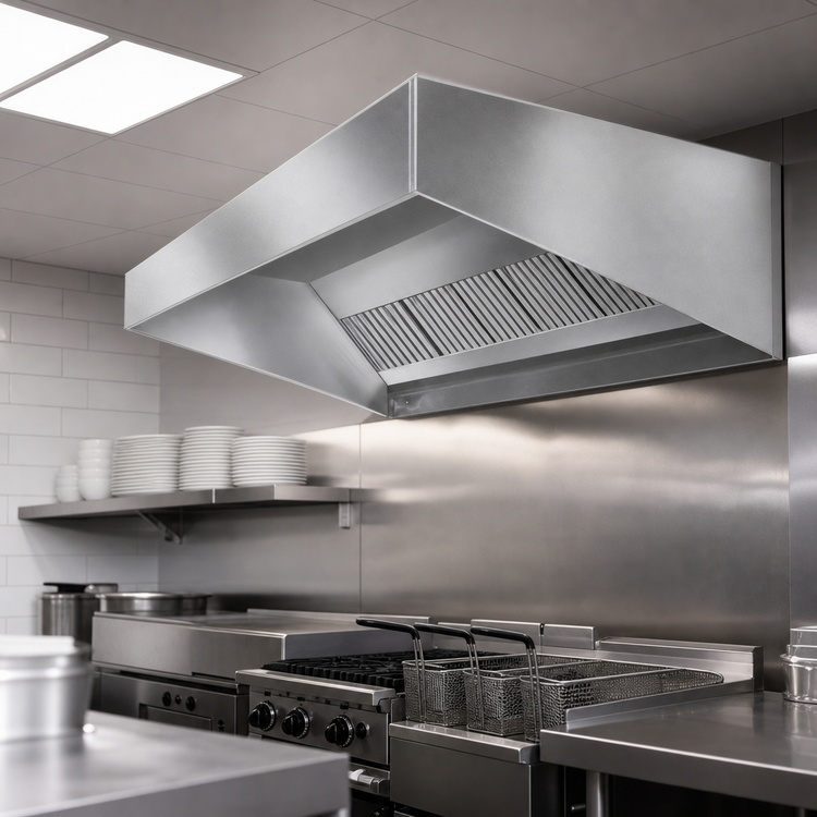 Product image #3 for Eagle Group SpecAir HES96-126 Short Front Wall Type Exhaust Hood, 126 Inches Wide