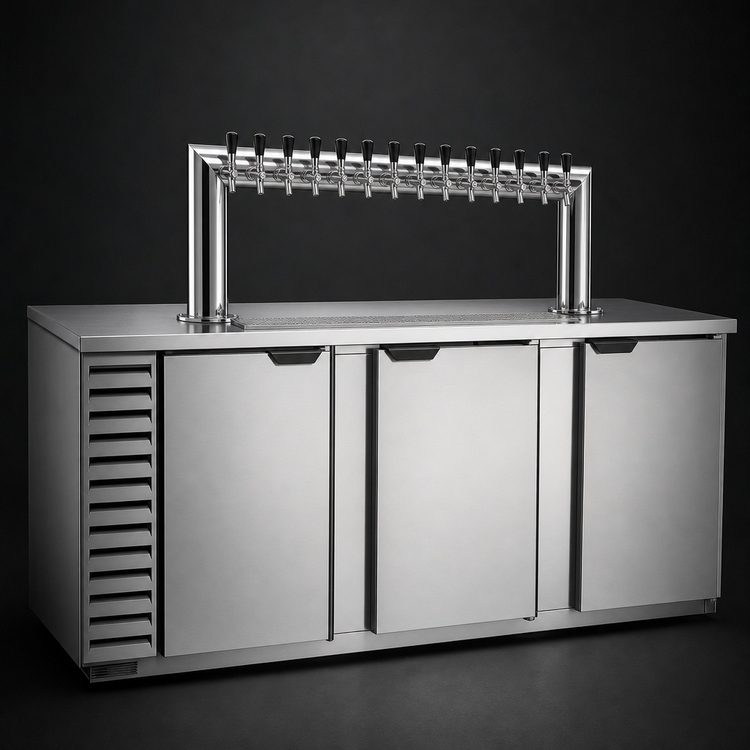 Product image #3 for Beverage-Air DD94HC-S-12T 12-Tap Solid Door Direct Draw Beer Dispenser, 5 Half-Keg Capacity