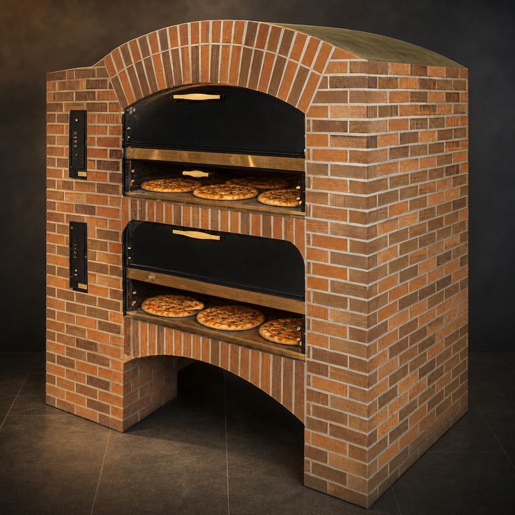 Product image #3 for Marsal MB-60 Stacked Gas Double Deck Pizza Oven with Two 36 x 60 Inch Chambers