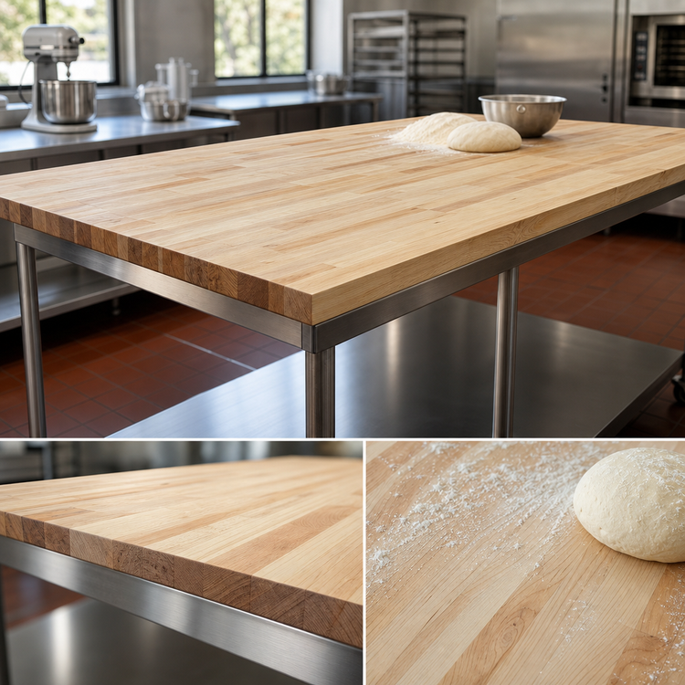 Product image #3 for BK Resources 72" x 36" Hard Maple Flat Top Work Table Replacement Top