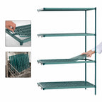 Thumbnail image #3 for Metro Super Erecta Pro PR-242463K3-A-4 24"W x 24"D x 63"H Green Louvered Polymer Shelving Add-On Unit, 4 Shelves