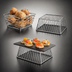 Thumbnail image #3 for Birdnest Chrome-Plated Wire Square Serving Basket / Riser, 8-Inch Top x 6-Inch Bottom x 4-Inch High