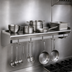 Thumbnail image #3 for Wall Shelf with Removable Hooks and Pot Rack, 72 Inch W x 12 Inch D, Stainless Steel