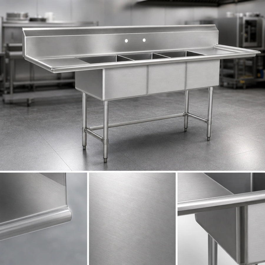 16-Gauge 304 Stainless Steel Construction