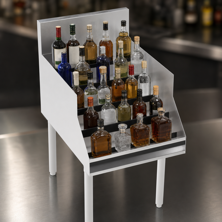 Product image #3 for Krowne Royal Series Freestanding Narrow Liquor Display, 20 x 24 Inches, 5-Step, 25-Bottle Capacity