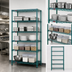 Thumbnail image #3 for Eagle Group Valu-Gard 5-Tier Add-On Wire Shelving Unit, 30 x 21 x 86 Inches, Green Epoxy Finish