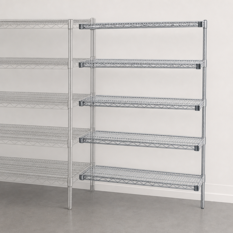 Product image #3 for Eagle Group 5-Tier Add-On Wire Shelving Unit, 72 x 21 x 86 Inches, Chrome-Plated
