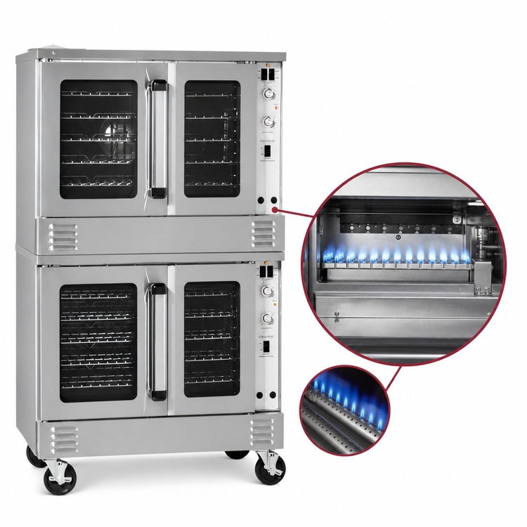 Product image #3 for Southbend Platinum Double Deck Gas Convection Oven, Bakery Depth, Standard Controls, Dependent Glass Doors